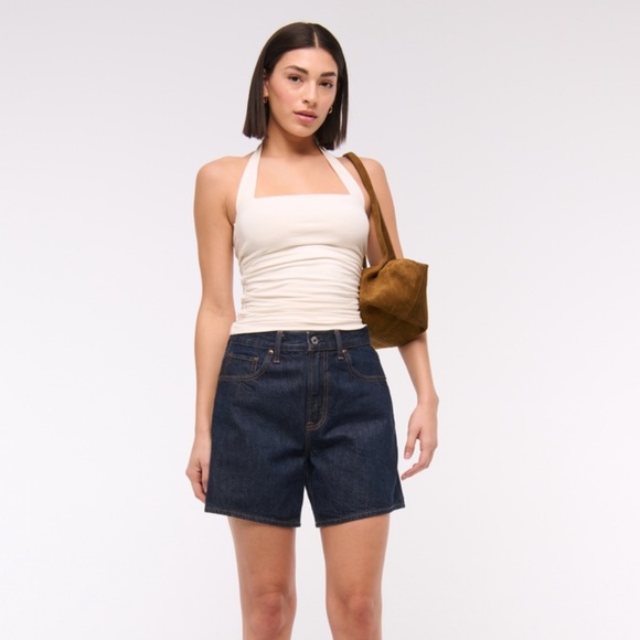 Abercrombie High rise loose denim shorts - Picture 1 of 9